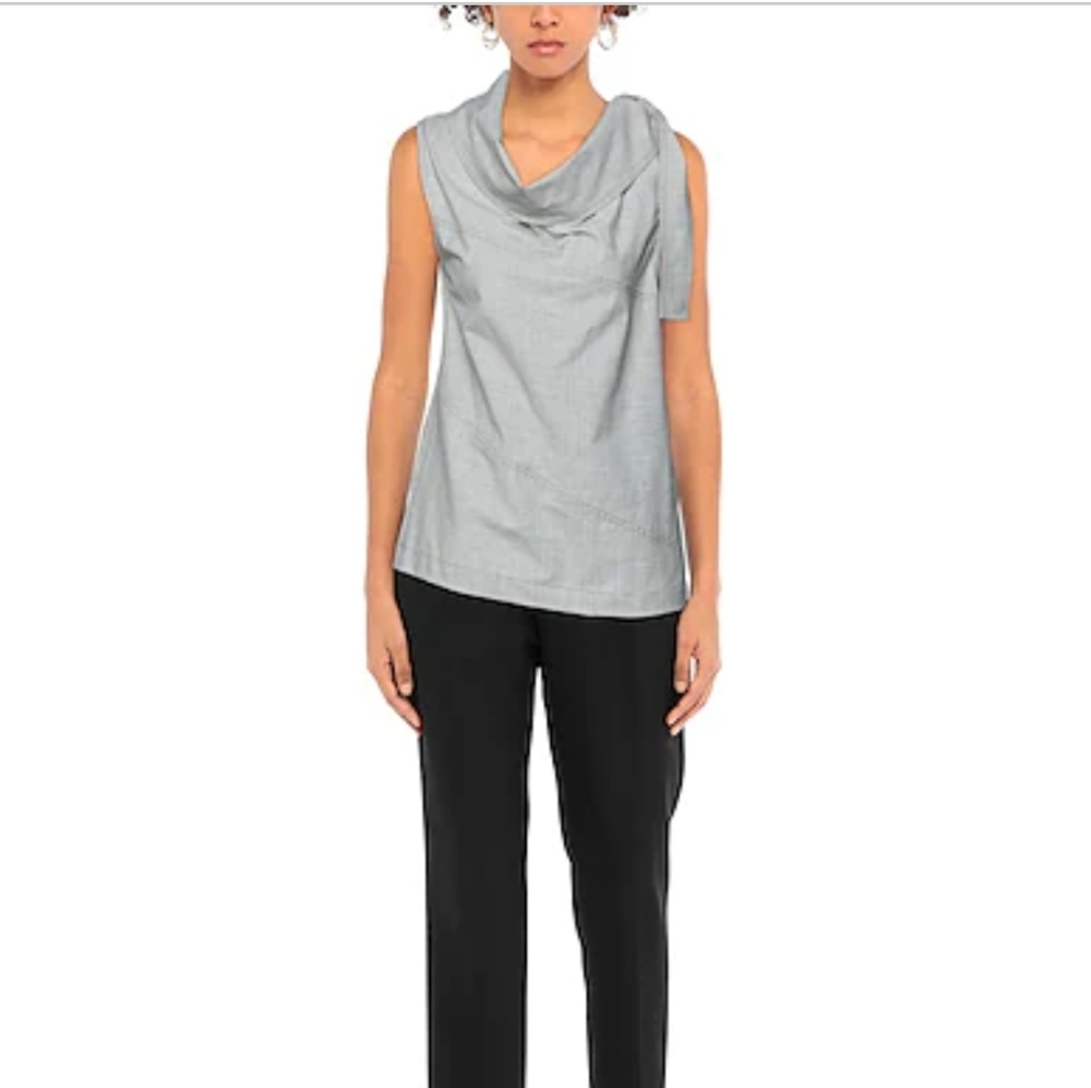 3.1 PHILLIP LIM Wool Chambray Cowl Neck Tank NWT Size 4